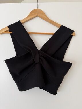 Abercrombie & Fitch Black Twist-Back Crop Top Medium Basic
